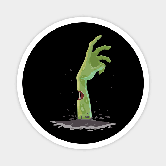 zombie hand, halloween, horror cartoon Magnet by SRC